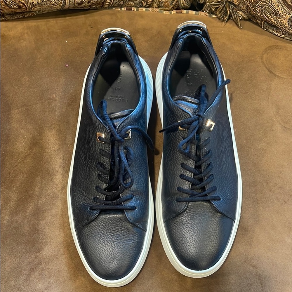 Buscemi Black leather Sneakers with gold accents